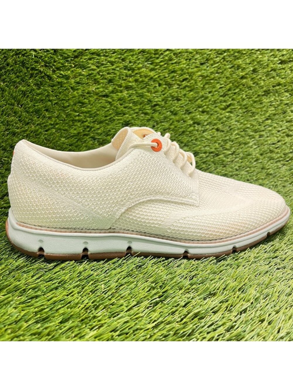 Swims Olsen Knit Mens Size 11 Ivory Casual Classic Walking Wingtip Oxford Shoes